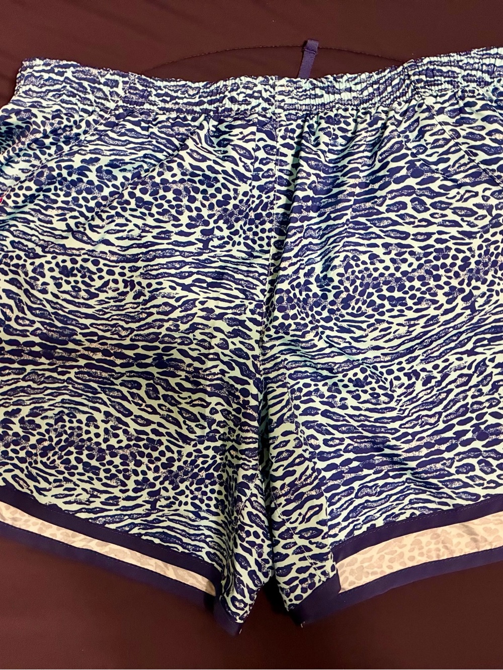 Nike Blue and White Animal-Print Athletic Shorts